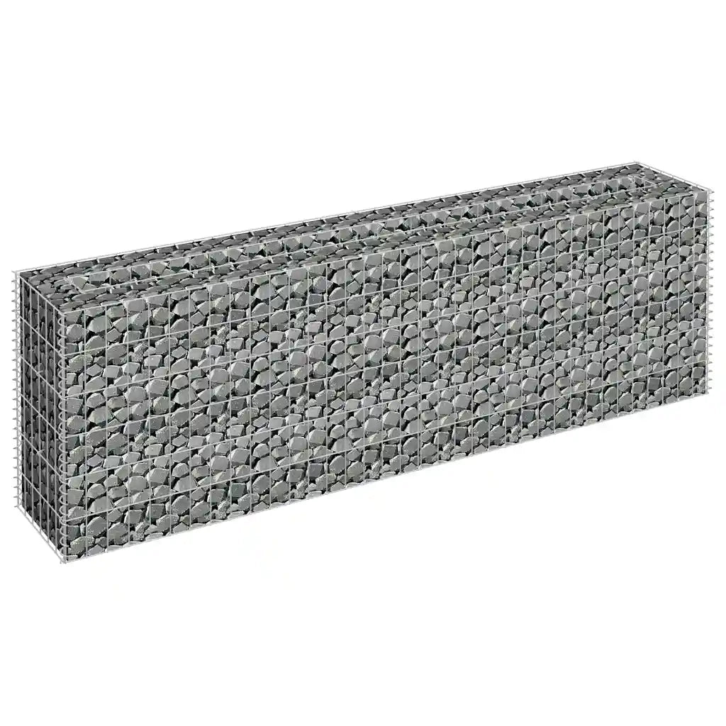 Gabbione Letto Rialzato in Acciaio Zincato 180x30x60 cm cod mxl 49615