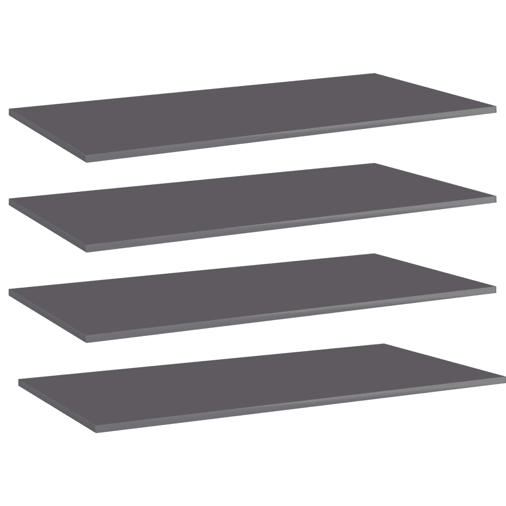 Ripiani Libreria 4 pz Grigio Lucido 100x50x1,5 cm Truciolato cod mxl 61164