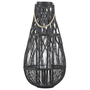 Lanterna in legno di bambù Nero e vetro 75 cm per interni ed esterni scandinavi