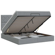 Letto ottomano con materasso Grigio Chiaro 160 x 200 cm Tessuto 3457584