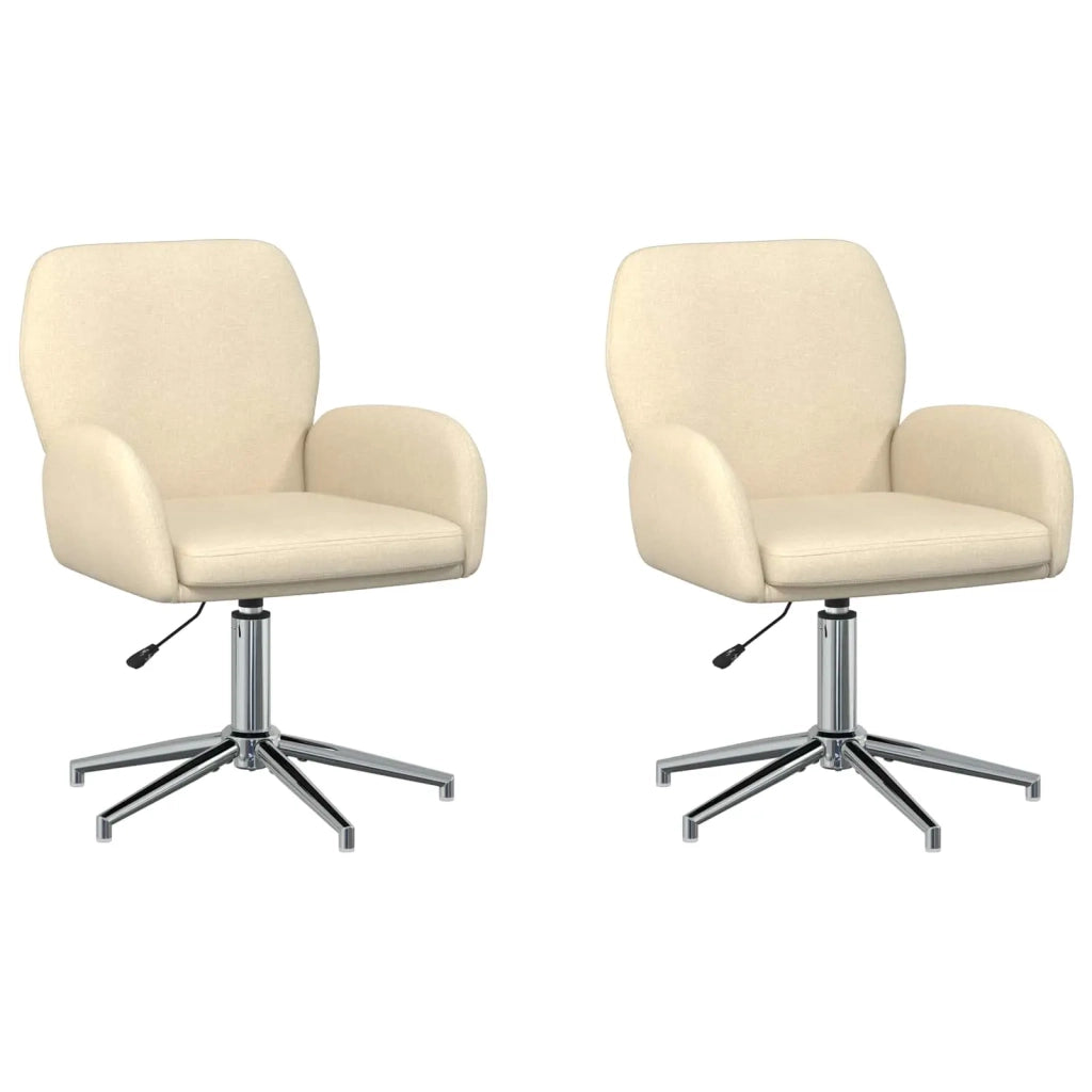 Sedie da scrivania girevoli 2 pz 54 x 58 x 90 cm Crema Tessuto 3428301