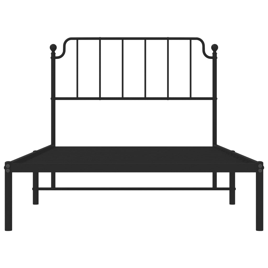 Giroletto con Testiera in Metallo Nero 107x203 cm 373883