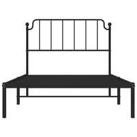 Giroletto con Testiera in Metallo Nero 107x203 cm 373883