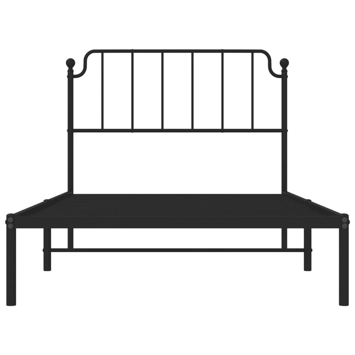 Giroletto con Testiera in Metallo Nero 107x203 cm 373883