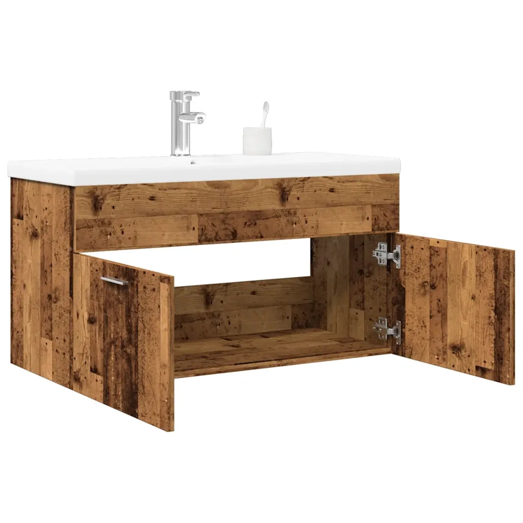 vidaXL Mobile da Bagno con Lavabo Integrato Legno Antico