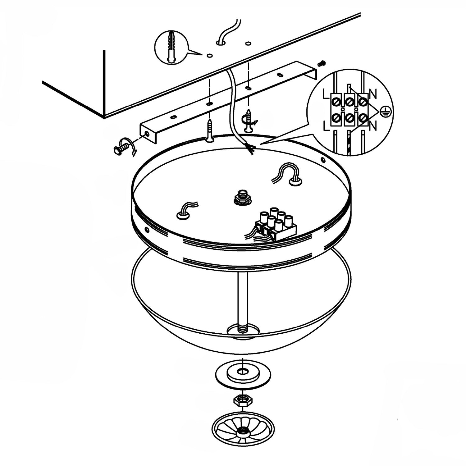 Plafoniera Classico Imperial Metallo Ottone Brunito 2 Luci E27