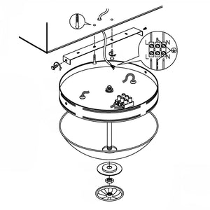 Plafoniera Classico Imperial Metallo Ottone Brunito 2 Luci E27