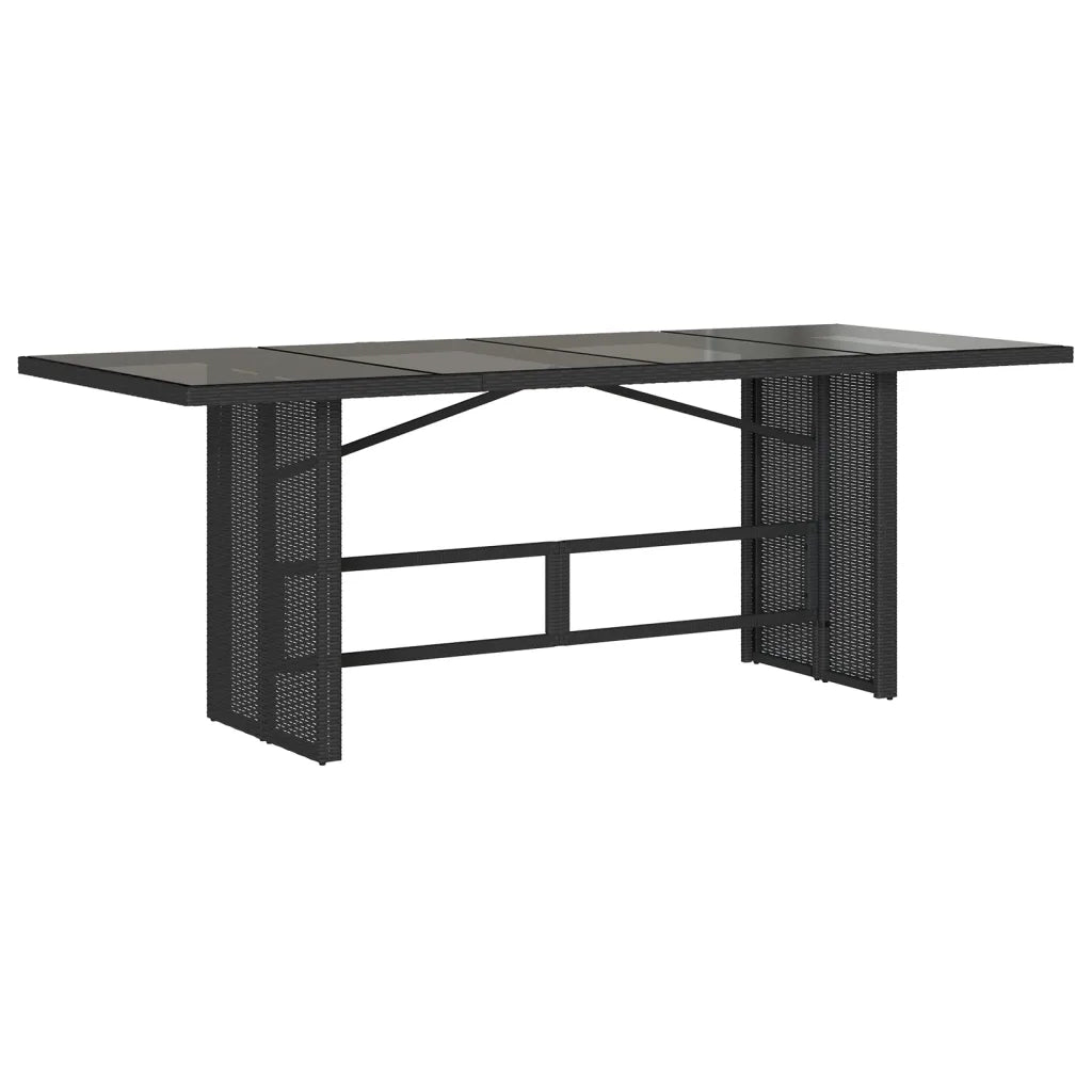 Set da Pranzo da Giardino 7 pz Nero con Cuscini in Polyrattan 3212488