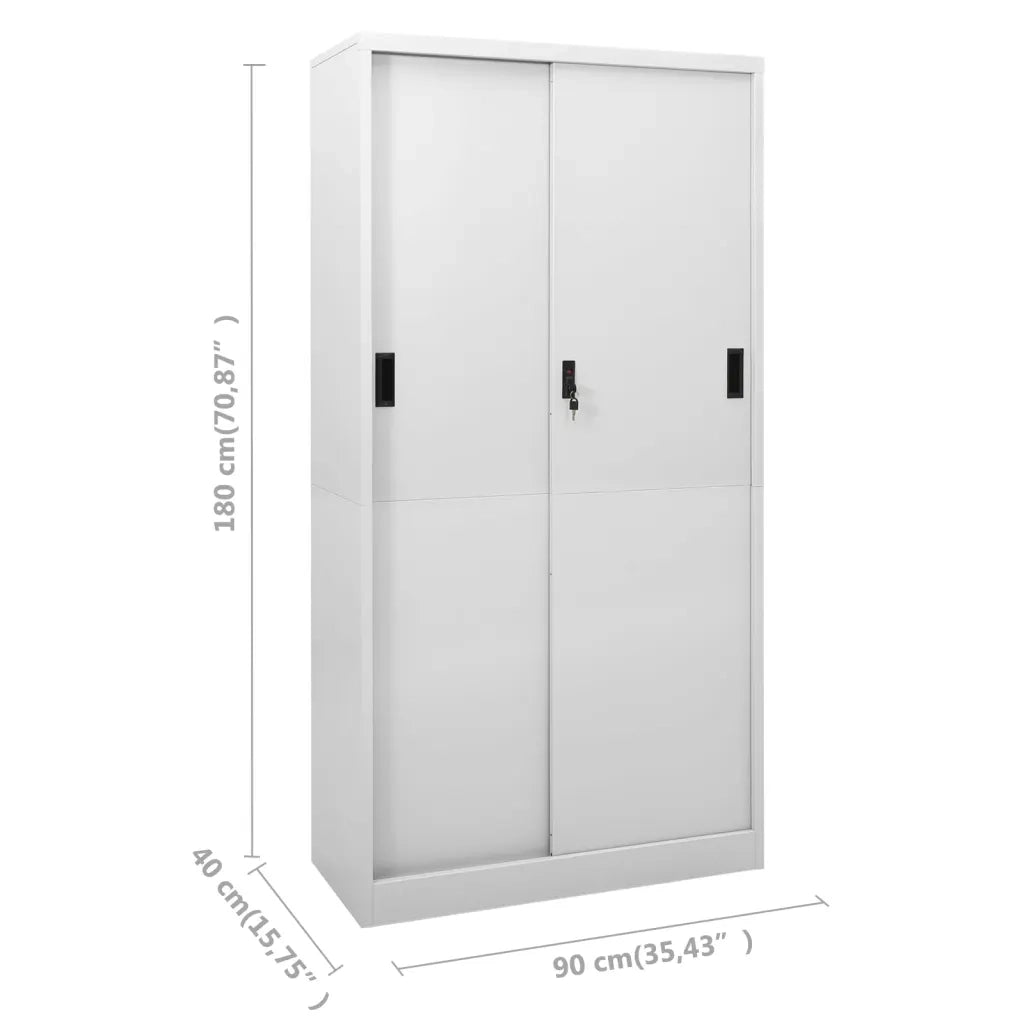 Armadio con Anta Scorrevole Grigio Chiaro 90x40x180 cm Acciaio 335959