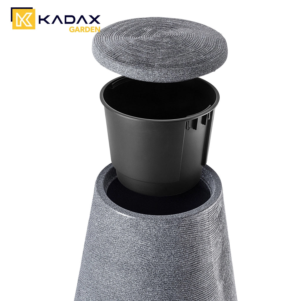 Serbatoio per acqua piovana KADAX 410L Contenitore per acqua a forma di barile + rubinetto con vaso 2 in 1 Grande