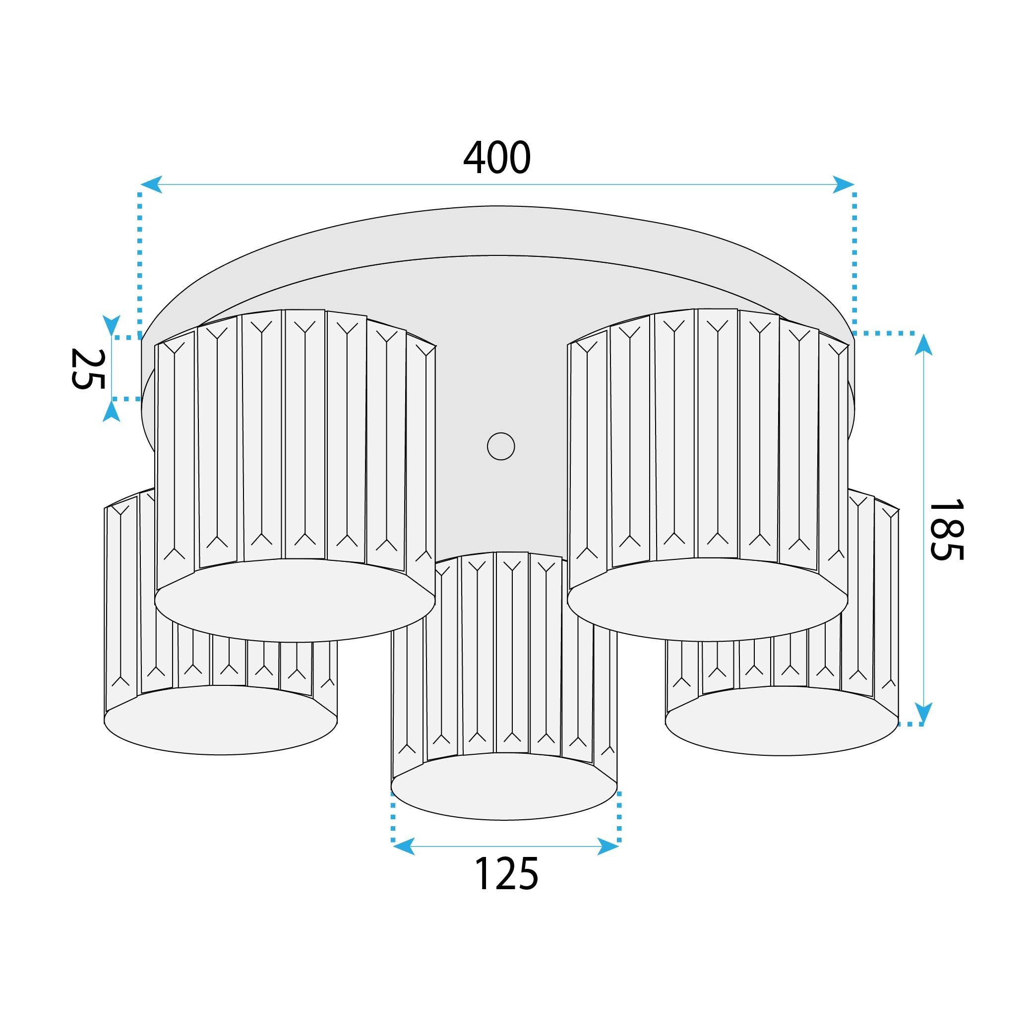 Lampada Da Soffitto Ebt024-5c Gold