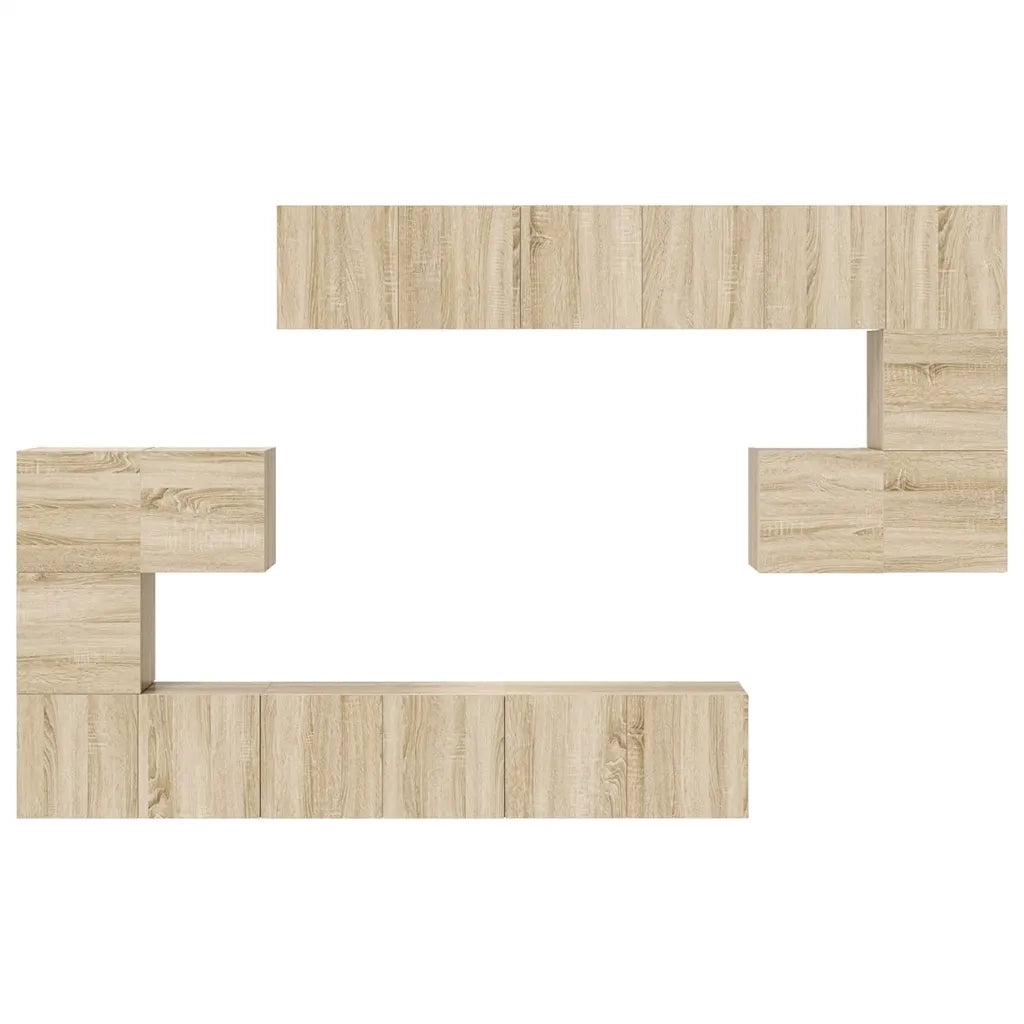 Set di Mobili Porta TV 10 pz Rovere Sonoma in Legno Multistrato 3079039