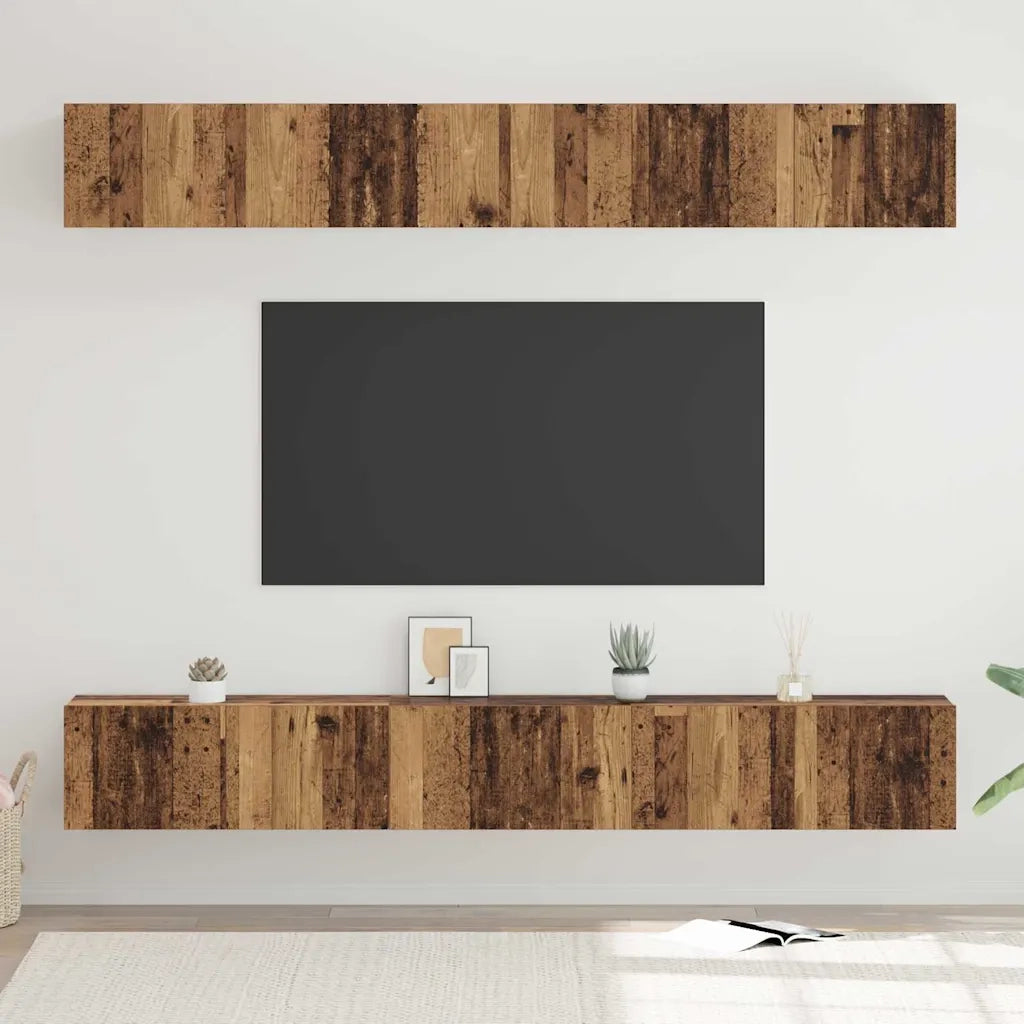 vidaXL Set mobile TV 6 pcs Legno vecchio 80 x 30 x 30 cm
