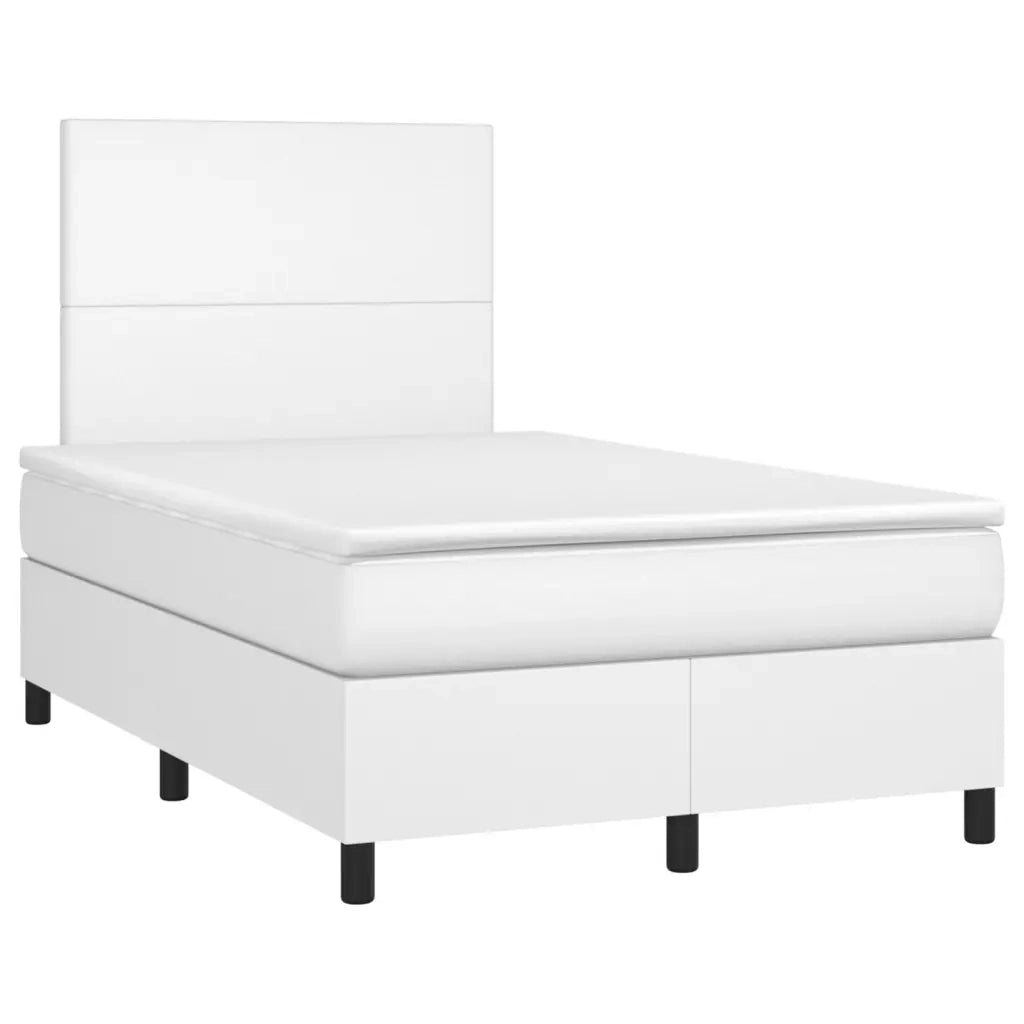 Giroletto Molle con Materasso e LED Bianco 120x190cm Similpelle 3270282