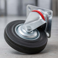 Set rotelle da trasporto 160 mm 2 ruote piroettanti 2 fisse, nucleo in metallo, 130 kg a ruota