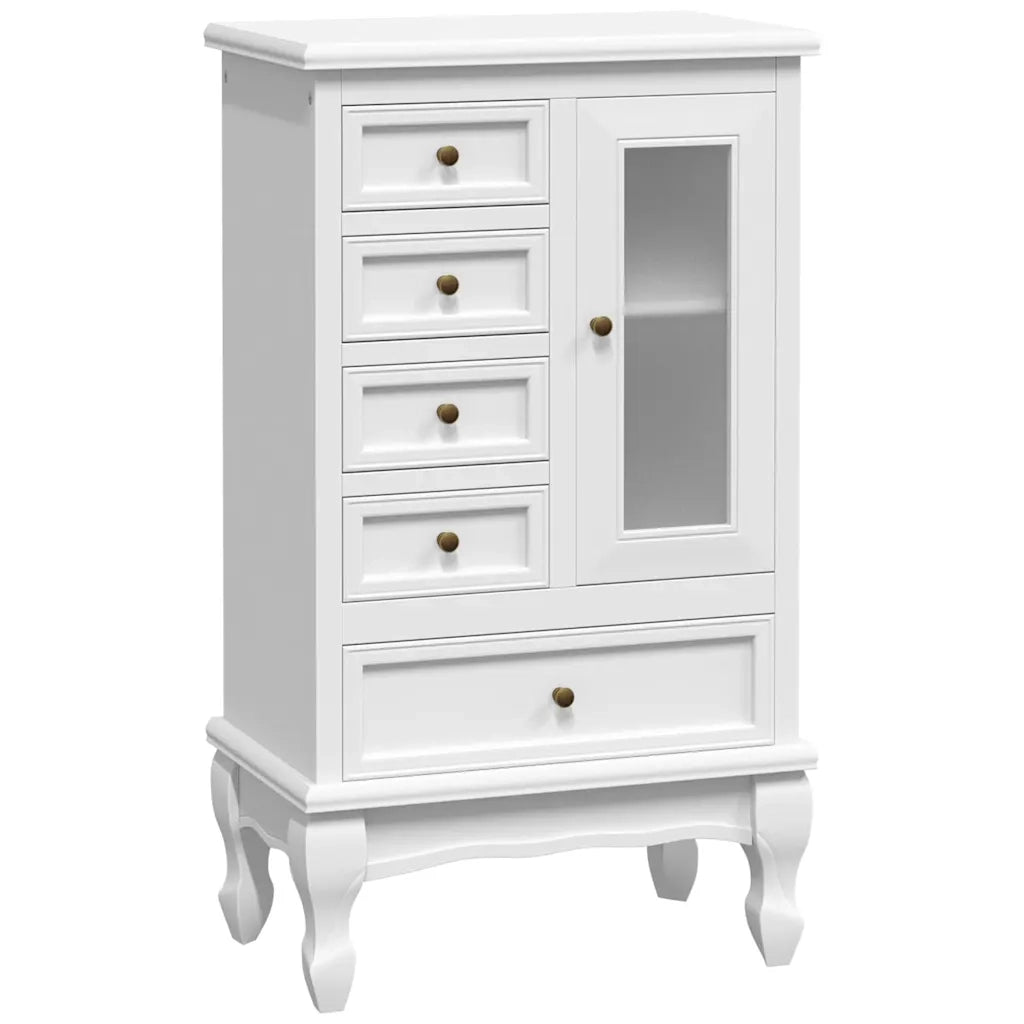 Armadietto con 5 Cassetti e 2 Ripiani Bianco CFW7294547
