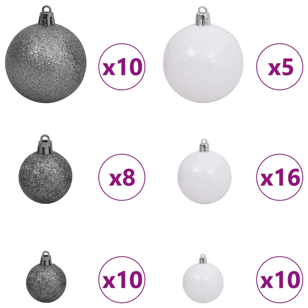Albero di Natale artificiale Bianco 240 cm PVC e Acciaio