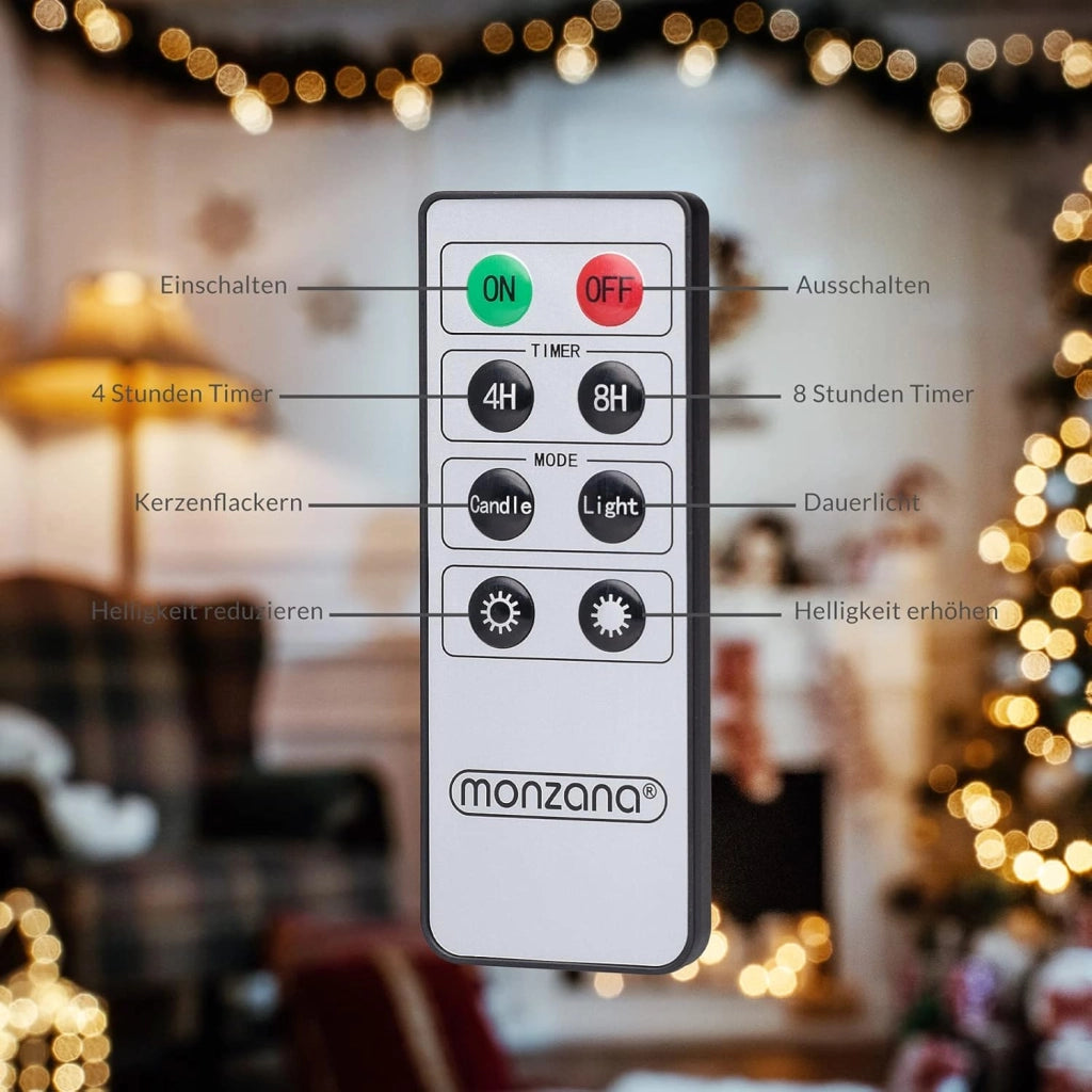 Deuba® Set 30 Candele a LED Albero di Natale Luce Bianca Batteria Wireless con Timer e Telecomando Lucine Natalizie