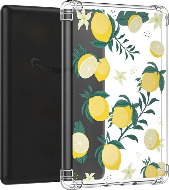 Copertura TPU trasparente morbida flessibile per Kindle Paperwhite da 6,8" (11ª generazione-2021) e Kindle Paperwhite Edition Firmataria - Disegno di un Albero di Limone