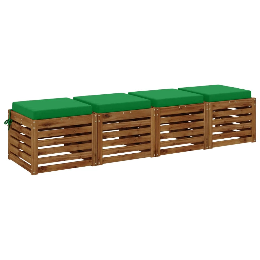 Cuscini per Sedia in 4 Pezzi SOEST 4 pz 100% Poliestere Verde 944402