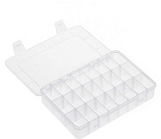 Cassetto di archiviazione 24 cassettoni - Organizzatore di gioielli - Cassetto di archiviazione con contenitori - Leggero - Plastica - Comodo per piccoli oggetti - Scatola per gioielli