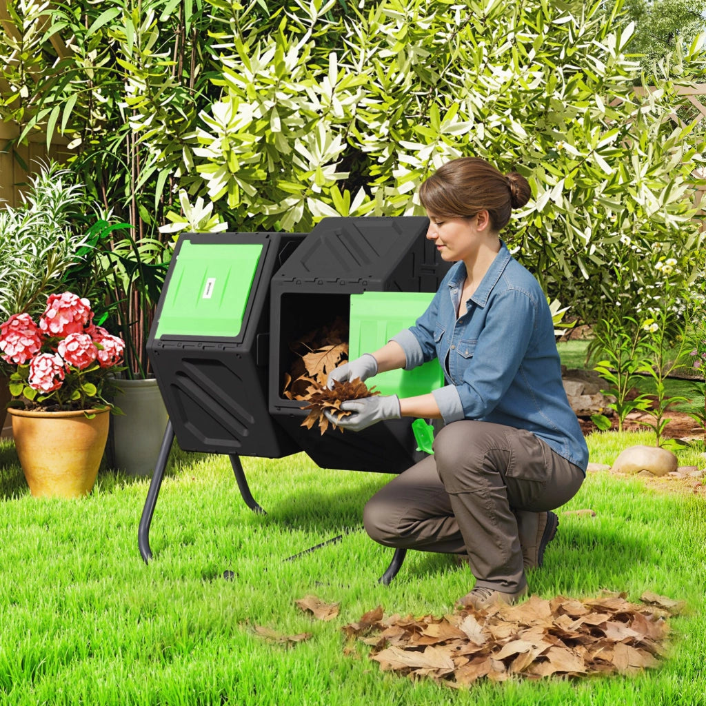 Compostiera da Giardino 130 Litri ¨C zephmum ¨C Plastica 67x60x77cm