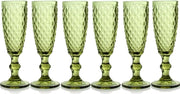 SET 6 CALICI FLUTE DIAMANTE DA 140CC IN COLORE VERDE