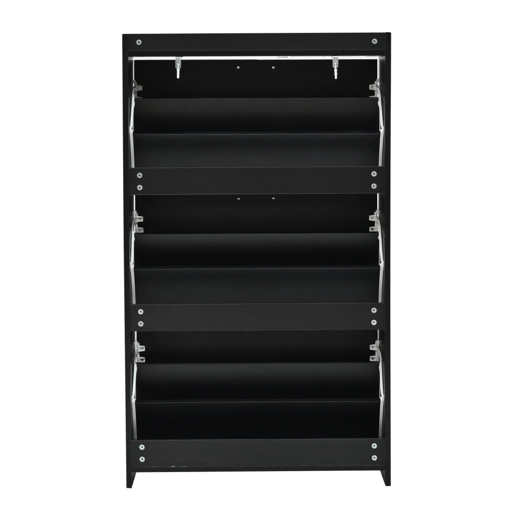 Scarpiera Alta con 6 Ripiani ¨C Xylo ¨C Nero, MDF e Truciolato, 70x24x120 cm