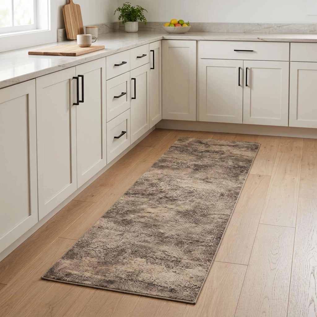 Tappeto da Cucina Cemento marrone 150 x 45 cm 100% Poliammide 42045704