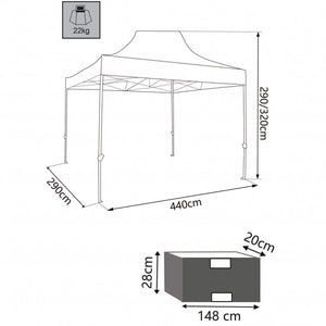 Gazebo Party 3x4,5 m in Acciaio Verde