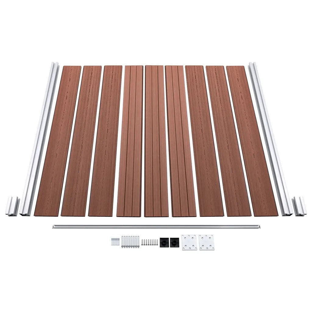 Pannelli Recinzione 2 Quadrati 1 Inclinato 446x186cm Marrone