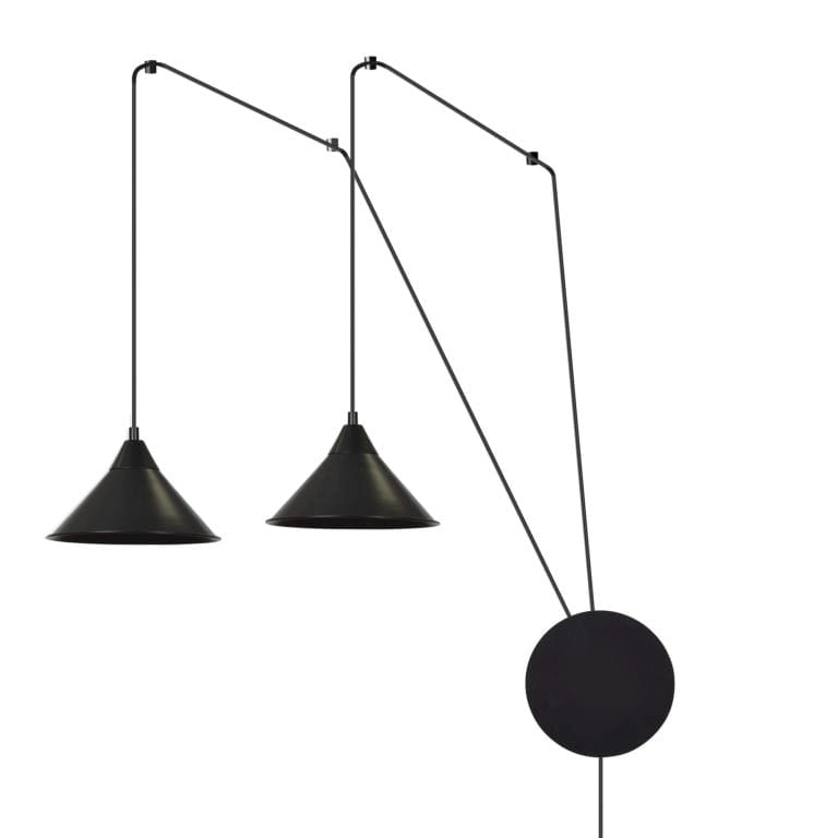 Lampada a sospensione Emibig Abramo 2xE27 nera Ø24