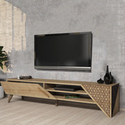 Campli, Mobile Porta tv un Ripiano, 180x40x37h cm Marrone Rovere