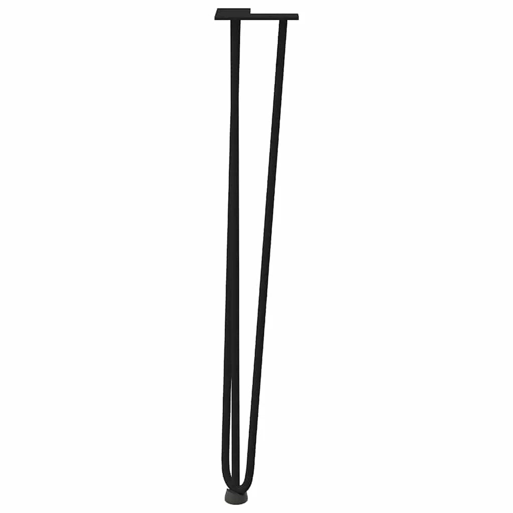 Set di 4 gambe a forcina per consolle 72 x 12 x 12 cm con piedini di livellamento design moderno acciaio nero massiccio 02_0056743