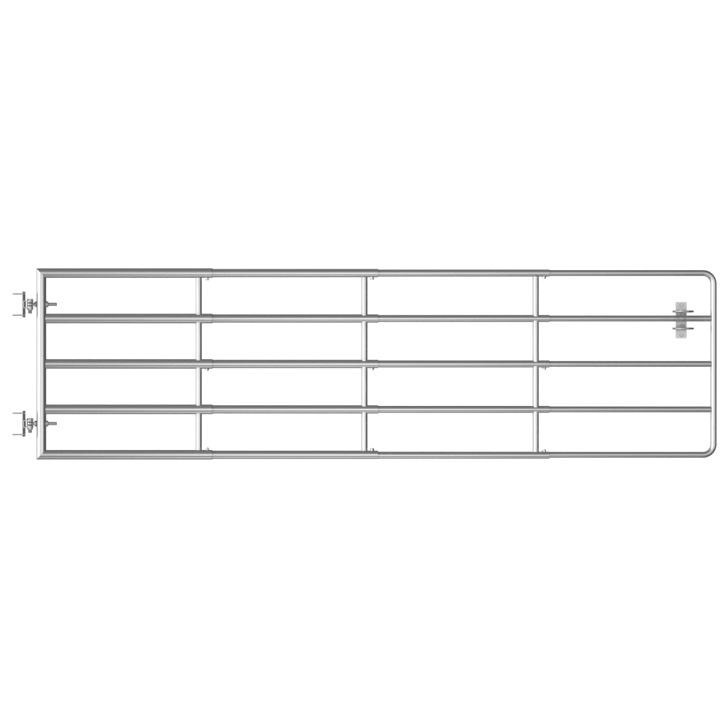 Cancello da Giardino in Acciaio 5 Sbarre (115-300)x90cm Argento 145986