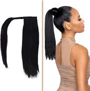 Estensione di capelli in sintetico 44 cm | Clip-in coda di cavallo nera | Donna | Costume Halloween |