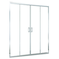 Porta Parete Doccia 140 cm 2 ante Scorrevoli Centrali in Cristallo Trasparente 6mm H195 Bonussi Tosca