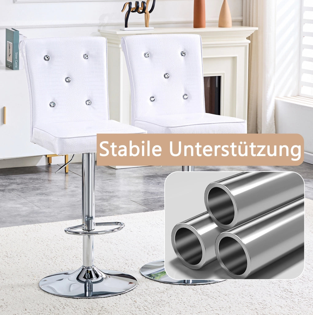 Sedia da pranzo bianca in PVC effetto coccodrillo