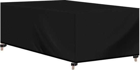 Copertura per mobili da giardino - tessuto Oxford - 420D - tavolo da giardino - impermeabile - resistente al vento - resistente ai raggi UV - 242 x 162 x 100 cm - Nero