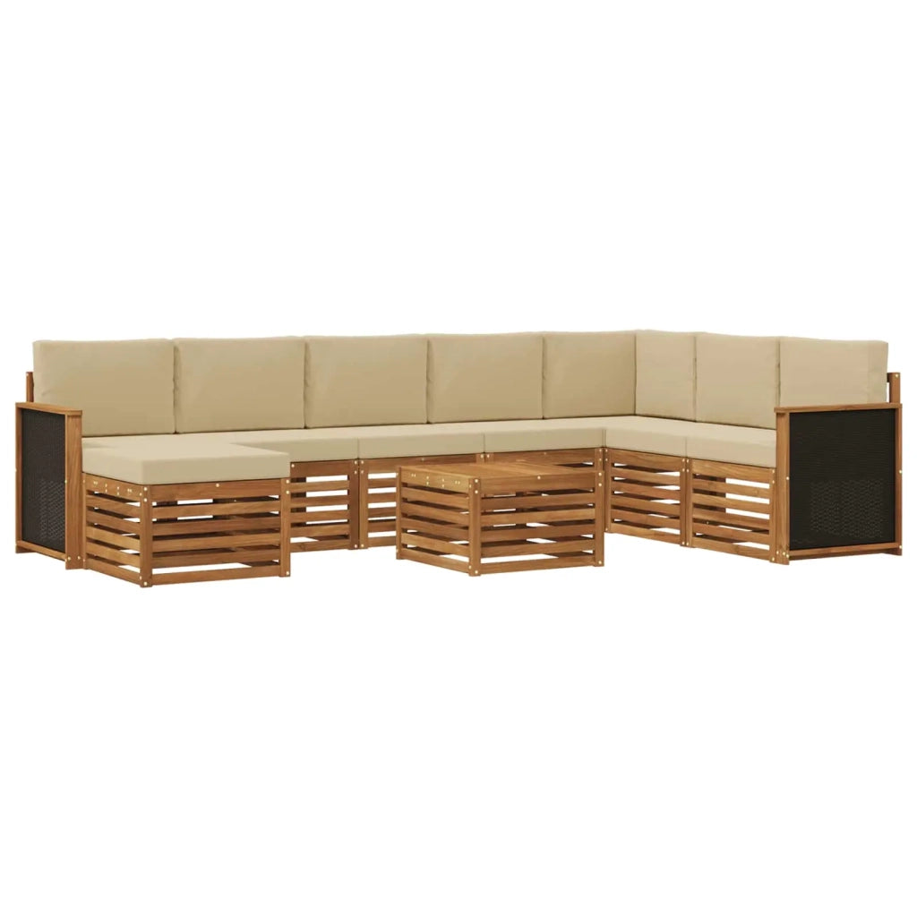 Set di divani da esterno con cuscino 7 pcs Naturale 3384734