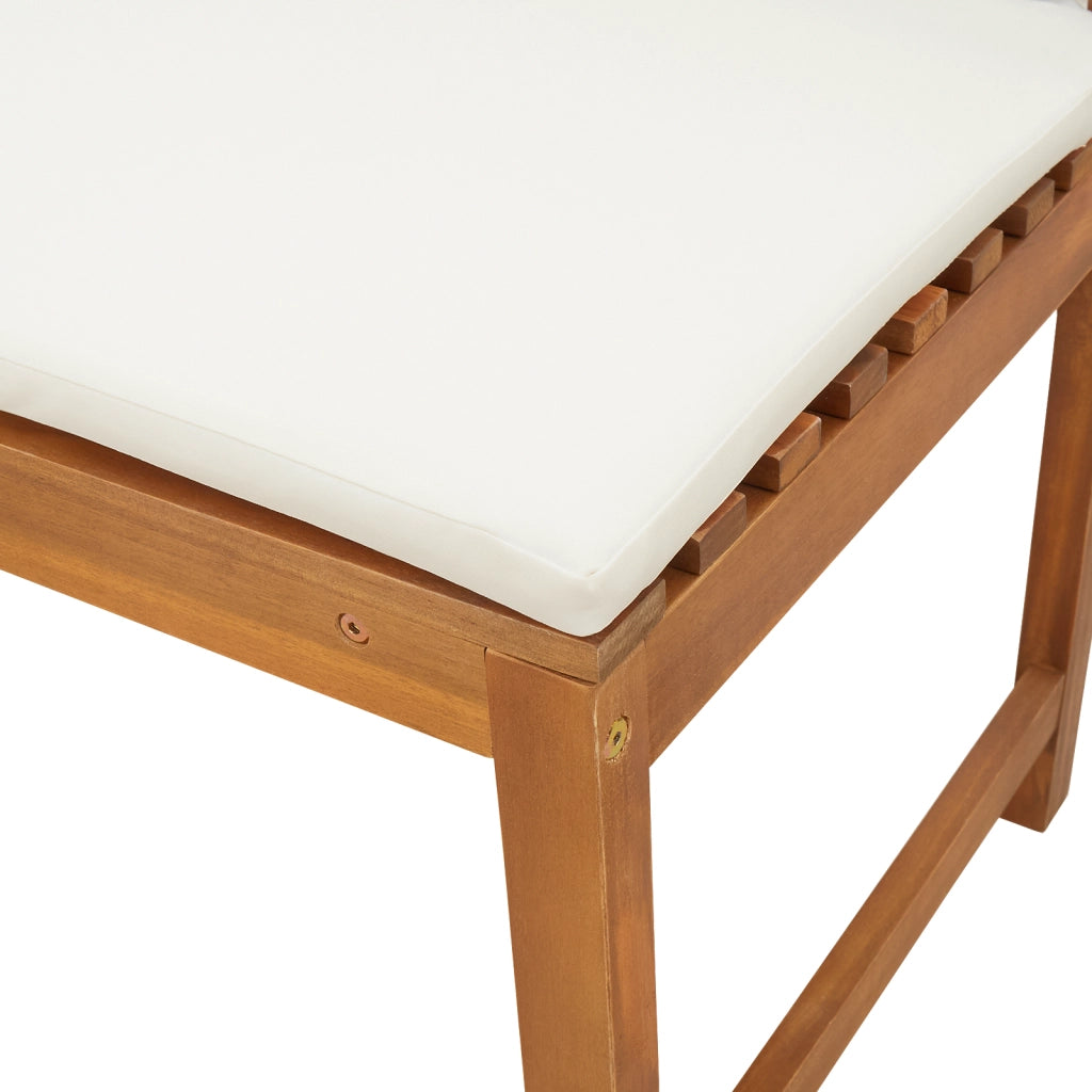 panca da giardino  con cuscini 100x50x91 cm in legno massello di acacia