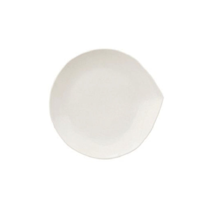Piatto piano Dessert forma goccia in porcellana bianca 22x21 cm