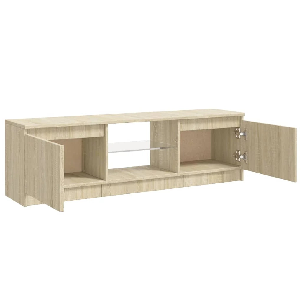 Mobile TV multimediale mensola TV credenza mobile TV per sala da pranzo soggiorno camera da letto con luci LED rovere Sonoma 120 x 30 x 35,5 cm marrone 02_0026754
