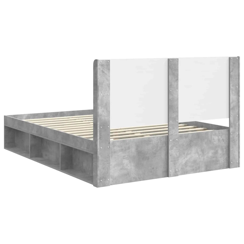 Struttura del letto con stoccaggio e testata-Giroletto con contenitore Grigio Cemento 539876