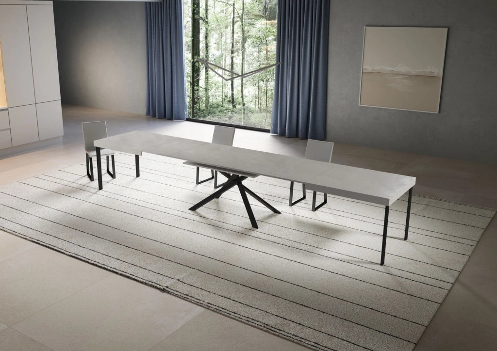 Tavolo Allungabile 180/440x90 cm Niket Cashmere Gambe Antracite