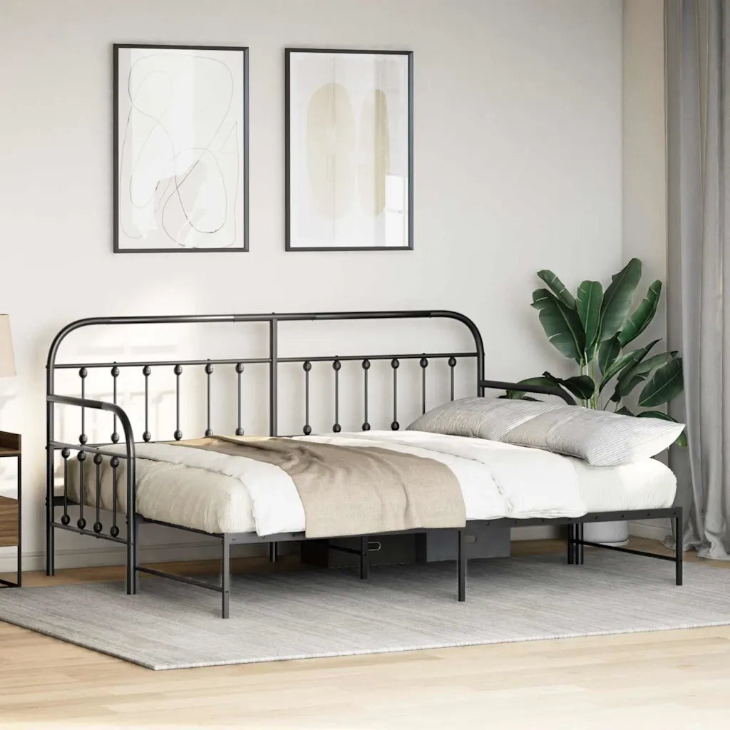 Struttura per letto di giorno-Giroletto Nero 80 x 200 cm 788094