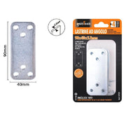 Trade Shop - Set 4pz Lastrine Lastrina Piastra Di Giunzione 90x40x2.5mm Con Viti Mobili 57135 -