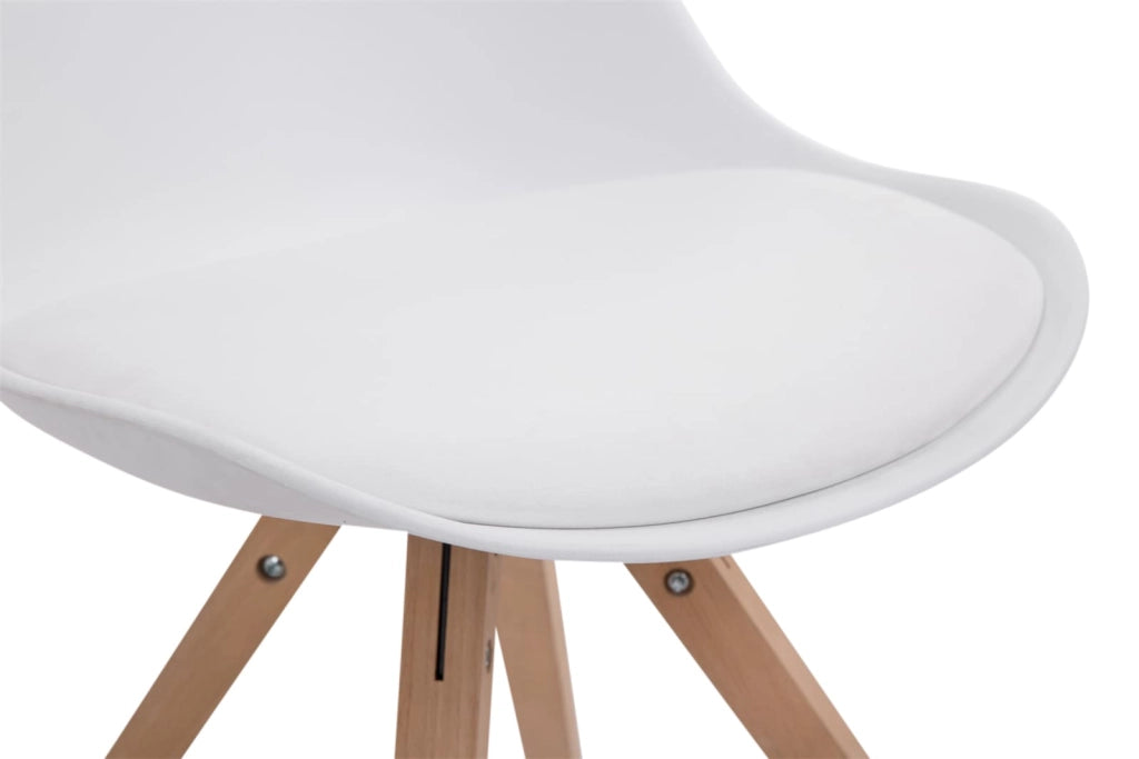 Set di 4 sedie Toulouse in similpelle Square bianco,natura