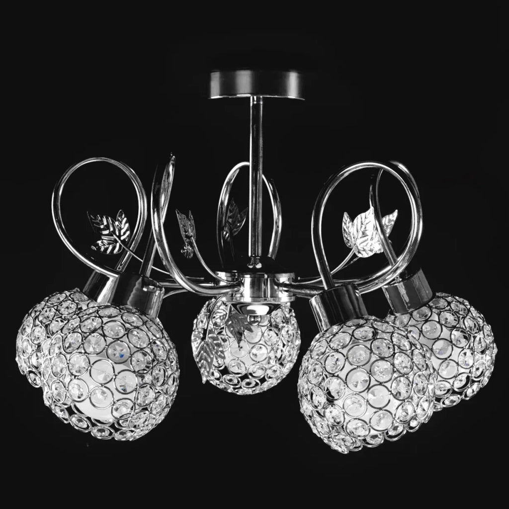 Lampadario In Cristallo Con Foglie In Metallo APP636-5C