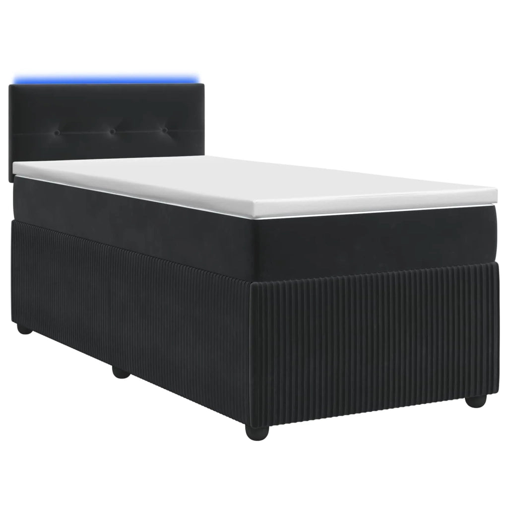 Letto box spring con materasso Nero 90 x 190 cm Velluto 3453049